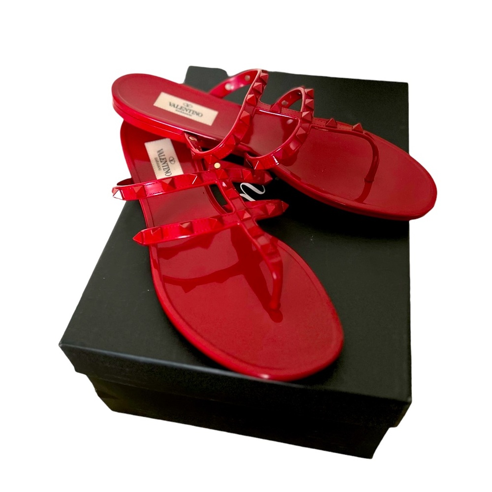 Valentino Rock Stud red sandals